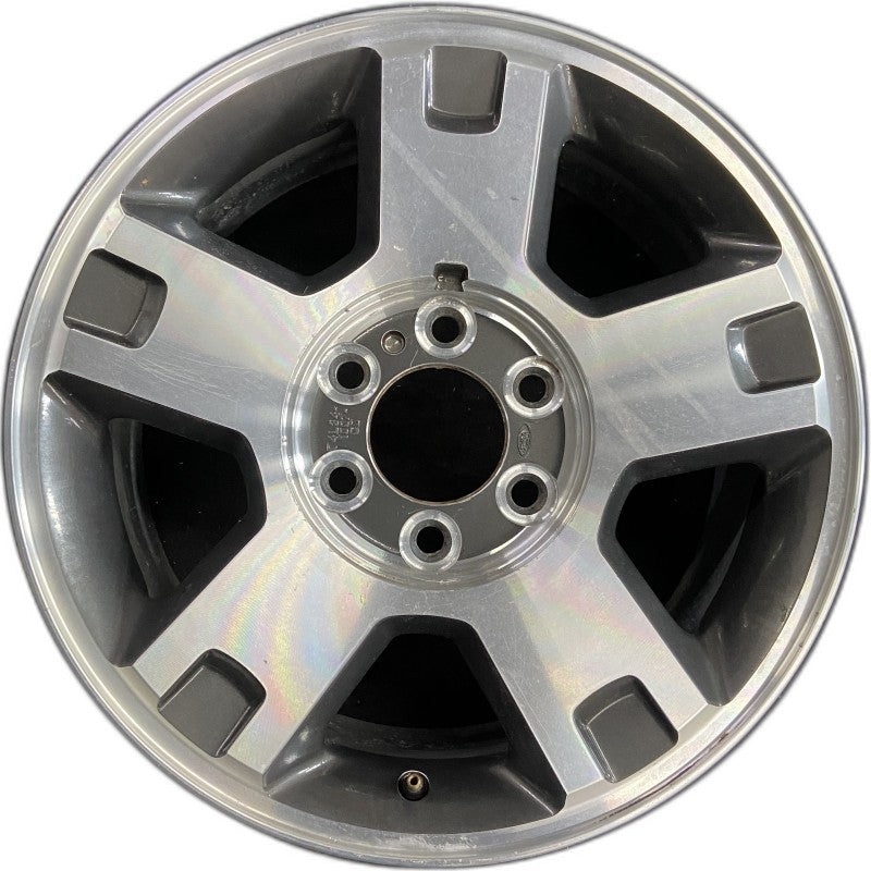 18″ FORD F150 PICKUP 04 New Style 18×7.5 aluminum 5 spoke machined face indented ends dark argent pockets Original OEM Wheel Rim