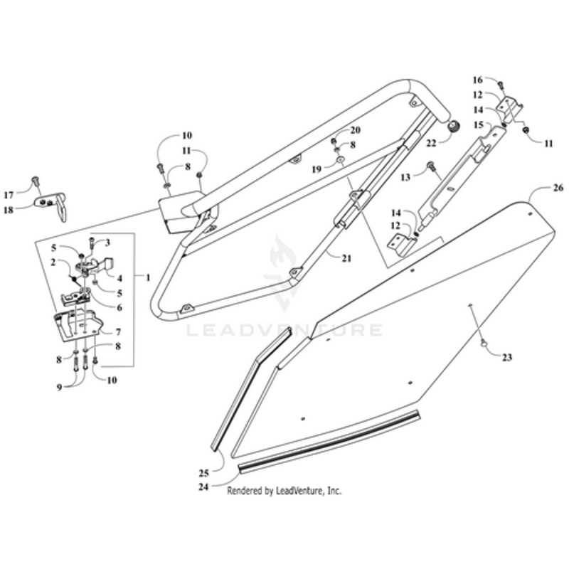 Door Panel W/Decals-Rear-Left-Wc 4X Ltd (See Decals Page For Decals) by Arctic Cat