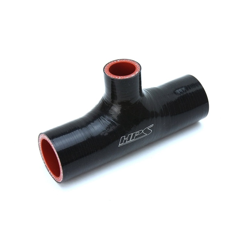 HPS 1″ 4-ply Reinforced Silicone T- Hose Coupler with 1″ Branch | Universal (100-THOSE-100-BLK)