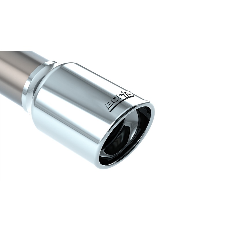 Borla 2.25in Inlet 3.19in Round Rolled Angle Cut Outlet x 5in Long Embossed Tip