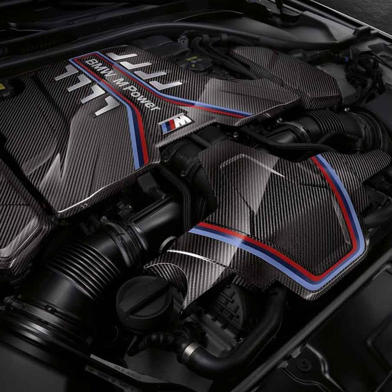 BMW F90 M5 M Performance Engine Cover in Carbon Fiber Expansion Kit