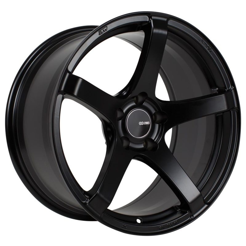 Enkei Kojin 18×9.5 45mm Offset 5×100 Bolt Pattern 72.6mm Bore Dia Matte Black Wheel
