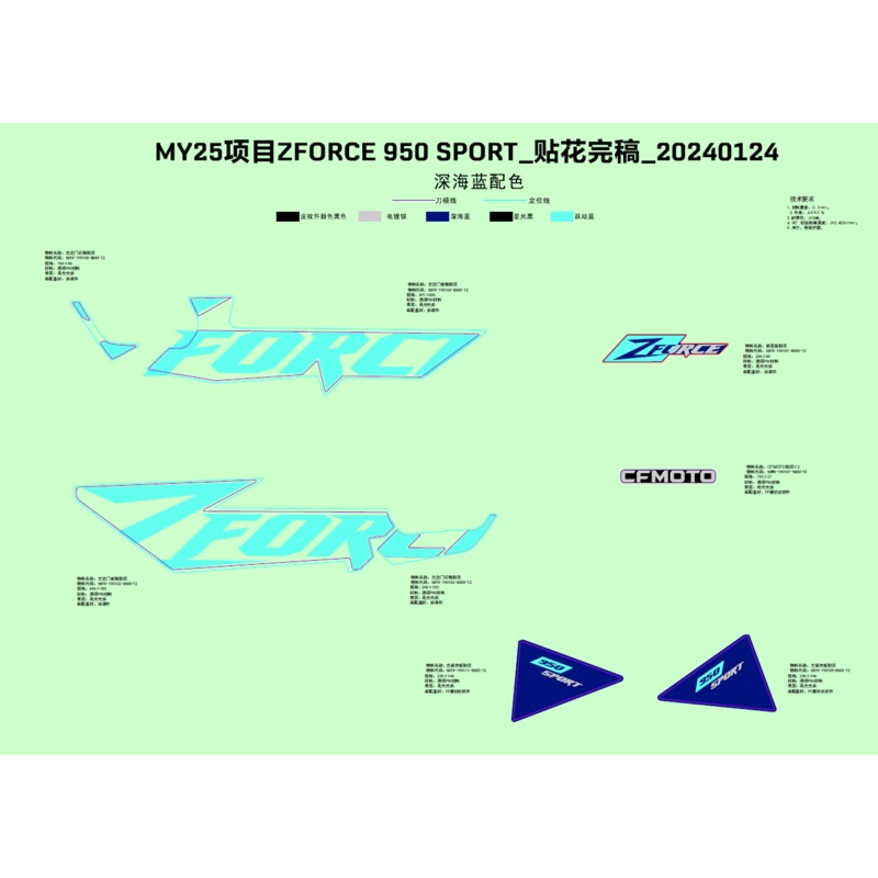 LH Side Door Rear Decal by CF Moto