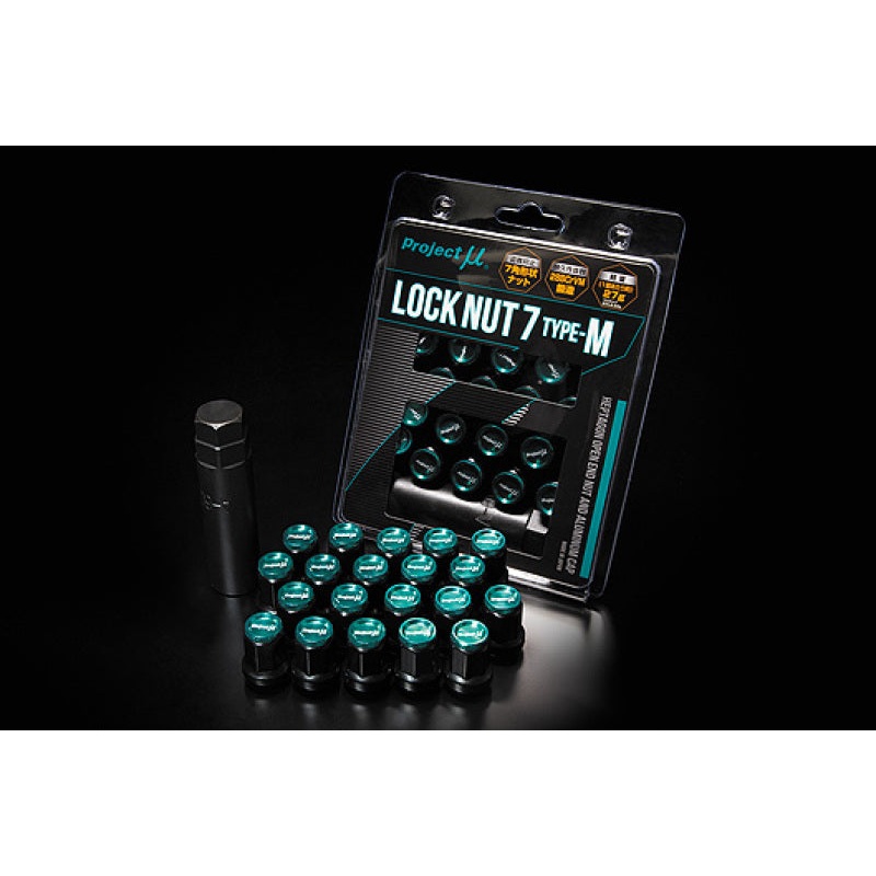 Project Mu Super Lock 7 M-Type Lock Nut M12 x 1.5 – Black / Green Cap