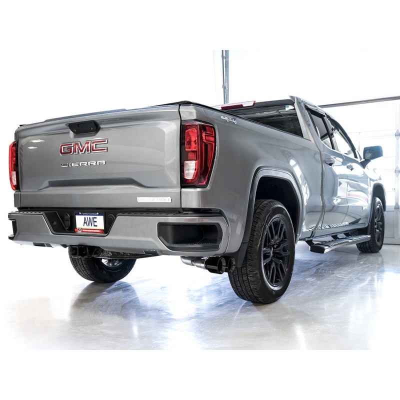 AWE Tuning 4th Gen GM 1500 5.3L 0FG Catback Dual Side Exit (Flat Bumper) – Diamond Tips