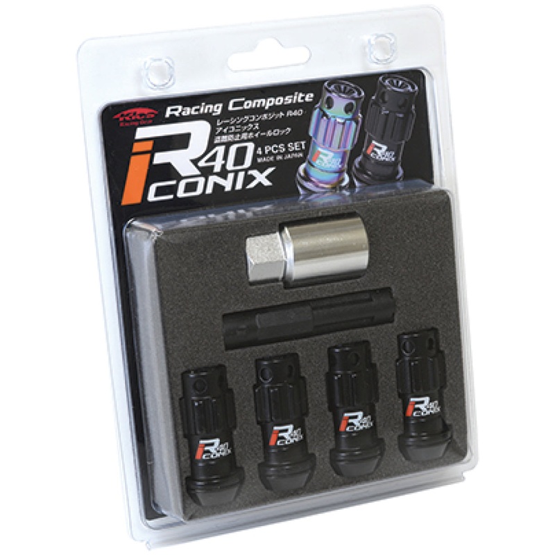 Project Kics 12X1.25 R40 Iconix Black Lug Nut Lock Set – 4 | WYIF43KK
