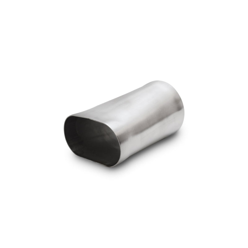 Vibrant 3.5in oval (Nominal) x 3.5in Round Transiton adapter T304 SS 6in long