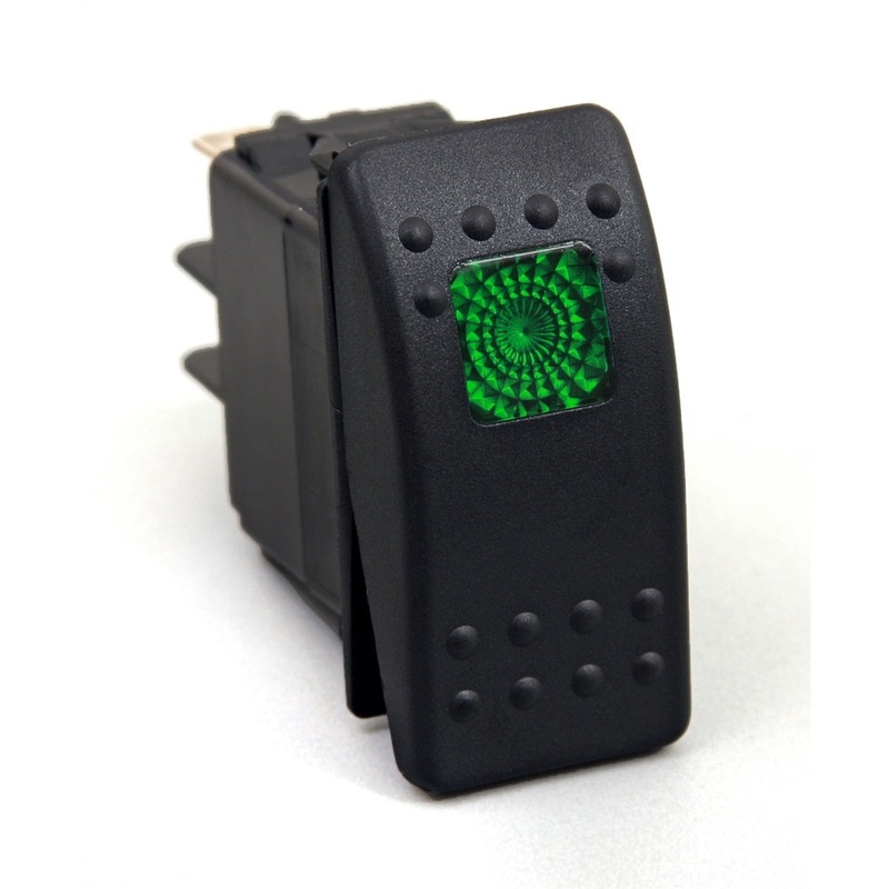 Daystar Rocker Switch Green Light 20 AMP Single Pole
