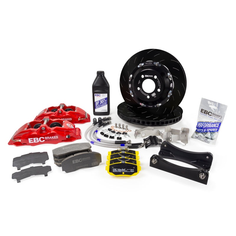 EBC Racing 11-18 Ford Focus ST (Mk3) Red Apollo-4 Calipers 355mm Rotors Front Big Brake Kit