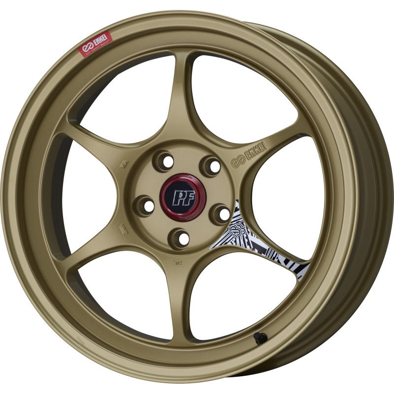 Enkei PF06 18x9in 5×114.3 BP 42mm Offset 75mm Bore Gold Wheel