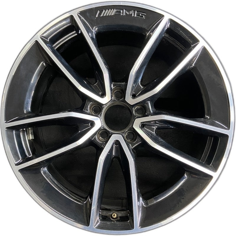 19″ MERCEDES C-CLASS 20-21 205 Type C43 Cvertible 19×8.5 10 spoke machined face with black accent Original OEM Wheel Rim