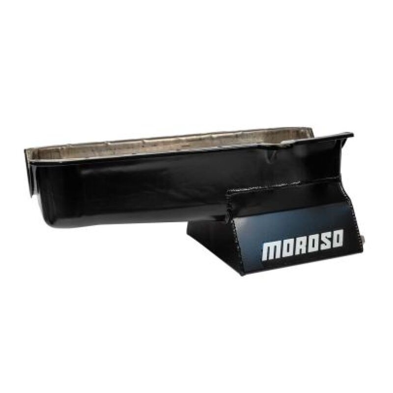 Moroso Pre-80 Chevrolet SBC (w/Driver Side Dipstick) Wet Sump 7qt 8.25in Steel Oil Pan – Black