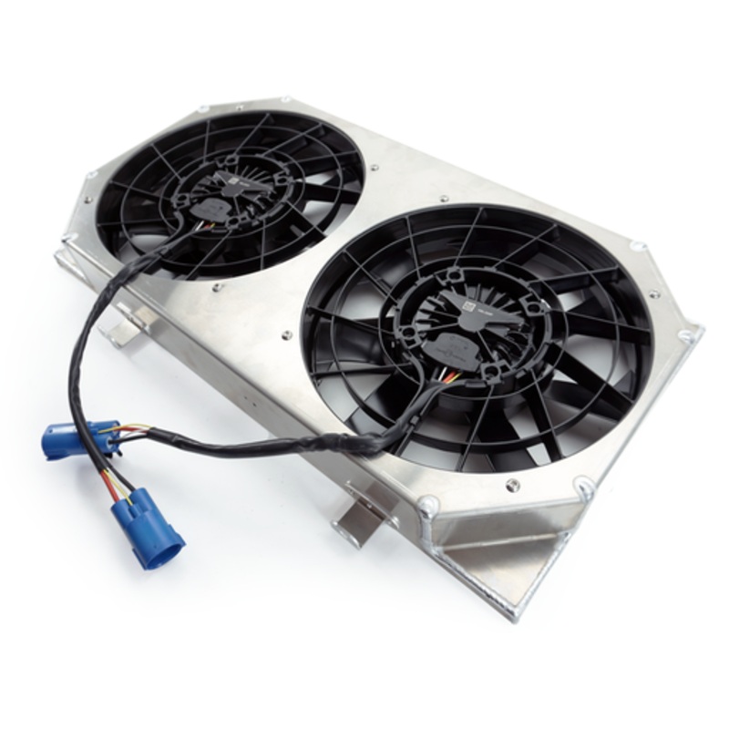 PHR Dual Brushless SPAL Fan Kit for S14 240SXMatte black powder coat finish