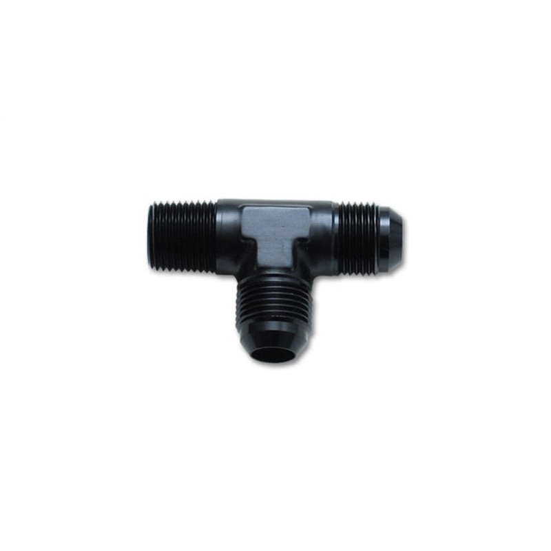 Vibrant -3AN x 1/8in NPT Flare to Pipe On Run Tee Adapter Fitting – Aluminum