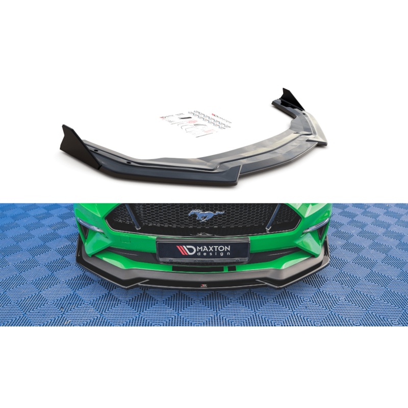 Maxton Design Front Splitter V.1 + Flaps Ford Mustang GT Mk6 Facelift
