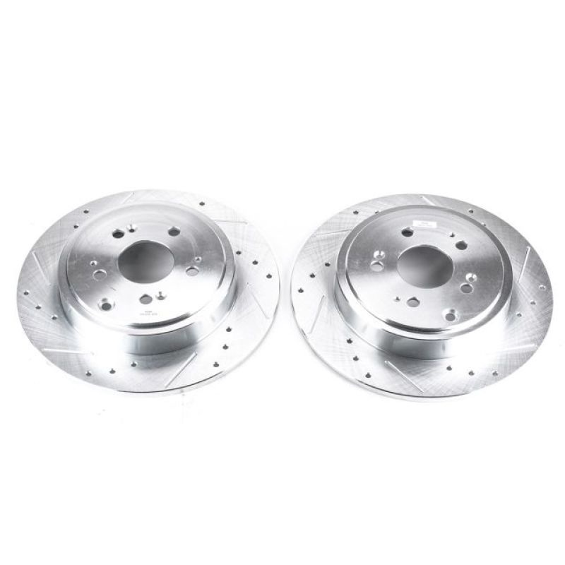 Power Stop 06-14 Honda Ridgeline Rear Evolution Drilled & Slotted Rotors – Pair