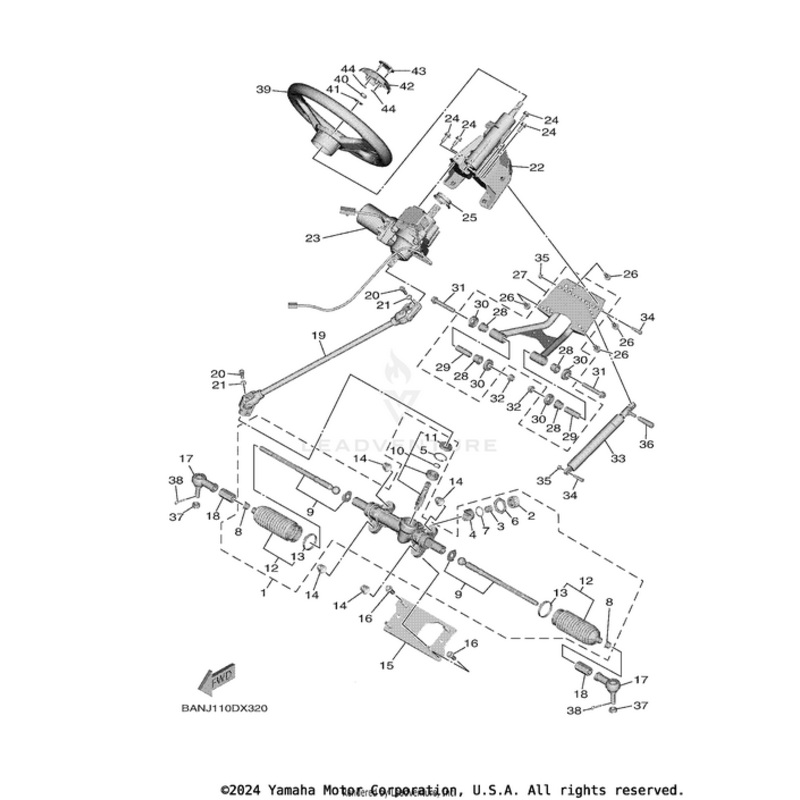 Steering Shaft Assembly by Yamaha