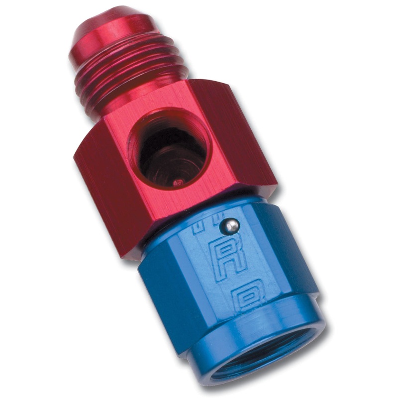 Russell Performance -4 AN Fuel Pressure Take off (Red/Blue)